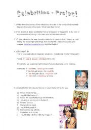 English Worksheet: Celebrity Project - Stars/Stardom