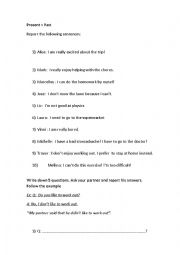 English Worksheet: Reported Speech - Report the sentences