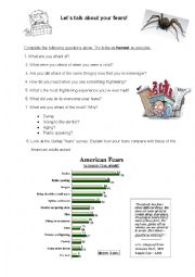 English Worksheet: Let`s talk about fears