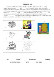 English Worksheet: RAMADAN EID