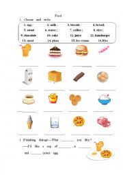 English Worksheet: food1