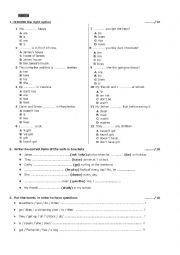 English Worksheet: Grammar Test A1-A2  - Present Simple