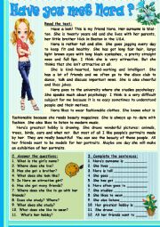 English Worksheet: Have you met Nora?