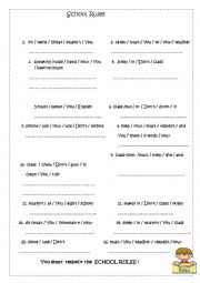 English Worksheet: school Rules 