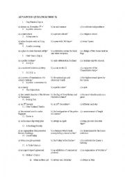 English Worksheet: Advanced culture quiz