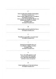 English Worksheet: If it hadnt been for love