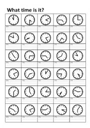 English Worksheet: What time is it