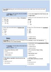 English Worksheet: 5th form grammar exam (abbreviations/commas/ punctuation marks)with answer key