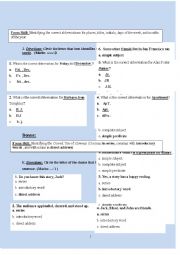 5th form grammar exam (abbreviations/commas/ punctuation marks)with answer key