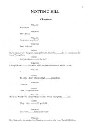 English Worksheet: Notting Hill ch4