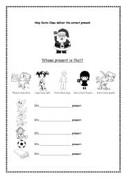 English Worksheet: Whose present is this?