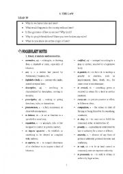 English Worksheet: Law