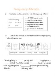 English Worksheet: Frequency Adverbs