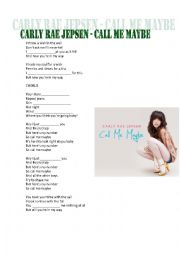 English Worksheet: Listening activity - Call me maybe