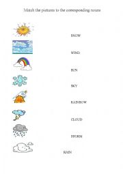 English Worksheet: match weather 