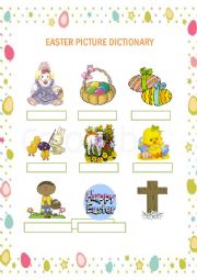 English Worksheet: Easter Picture Dictionary