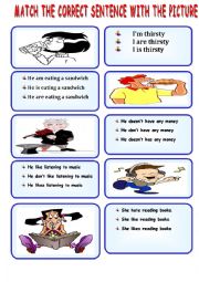 English Worksheet: Speaking cards - choose the correct sentence