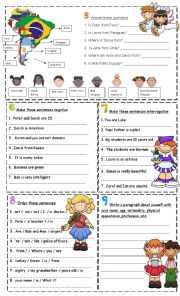 English Worksheet: verb to be - 2 part 