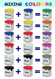 English Worksheet: Mixing Colours Poster