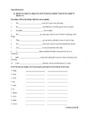 English Worksheet: obligation& irregular verbs quiz