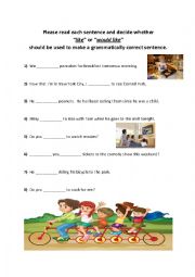 English Worksheet: Like vs Would Like