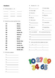 English Worksheet: Numbers