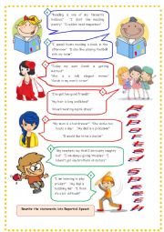 English Worksheet: REPORTED SPEECH