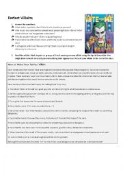 English Worksheet: Perfect Villains