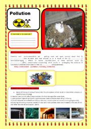 English Worksheet: pollution & the environment
