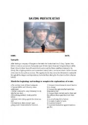 Saving Private Ryan Worksheet