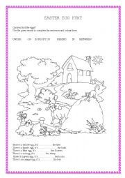 English Worksheet: easter egg hunt