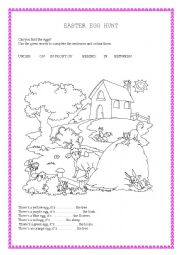 English Worksheet: easter egg hunt