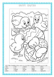 English Worksheet: EASTER COLOURING 3