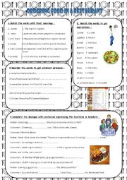 English Worksheet: Ordering food in a restaurant