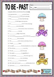 English Worksheet: TO BE - PAST SIMPLE