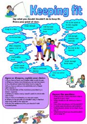 English Worksheet: Keeping fit and staying healthy