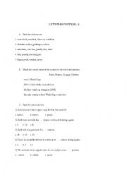 English Worksheet: Lets play football :)