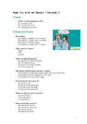 English Worksheet: Come fly with me - S1E3 - Students worksheet