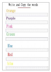 writing colour words 