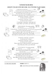 English Worksheet: Is this Love? by Bob Marley