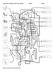 English Worksheet: ANIMALS. TRACE AND CHOOSE TICK OR CROSS !