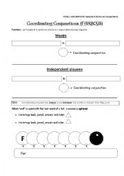 English Worksheet: Coordinating Conjunctions FANBOYS 