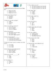 English Worksheet: Finding Nemo