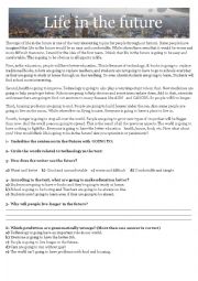 English Worksheet: Life in the Future - Going to