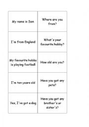 English Worksheet: domino