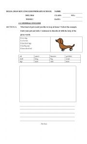 English Worksheet: My pet