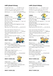 English Worksheet: Song Happy (Pharell Williams)