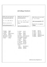 English Worksheet: -ed Endings, Practice A