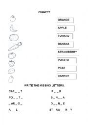 Food: write the missing letters