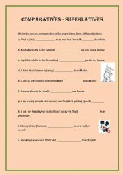 English Worksheet: Comparatives Superlatives